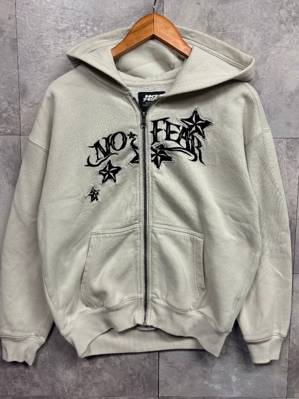 No Fear Gothic Zip Hoodie Men's XS Y2K